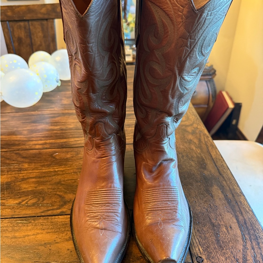 Vintage JB Hill Brown Leather Cowboy Boots